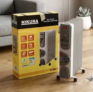 Nikura 9-Fin Oil-Filled Electric Radiator Heater– Portable Room Heater