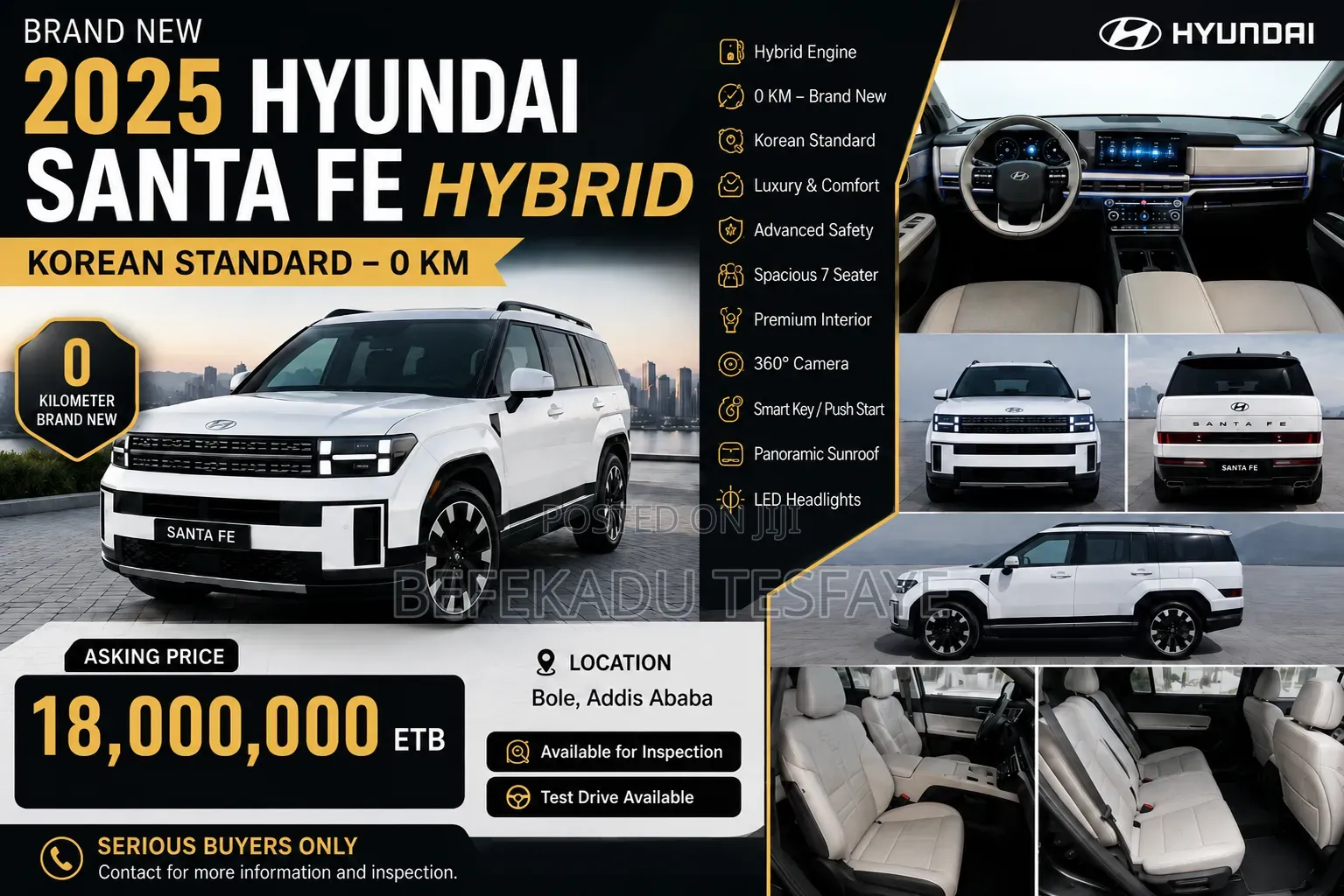 New Hyundai Santa Fe 2025 White