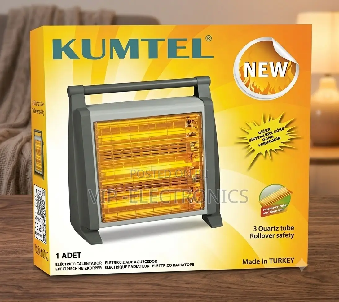 Kumtel Room Heater 3-Quartz Tube Electric Heater – Made in Turkey