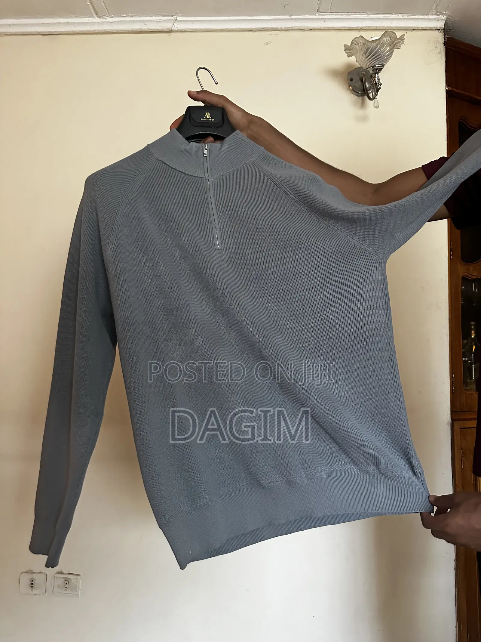 European Standard Men’S Light Grey Quarter Zip Sweater | Italian Wear