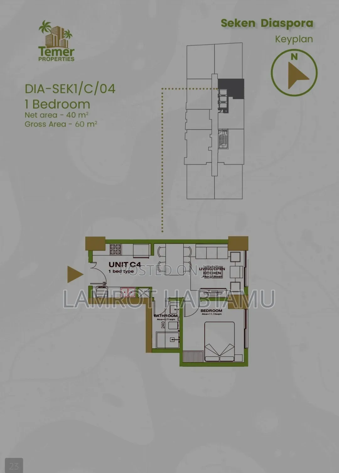 1bdrm Apartment in Temer Real Estate, Bole for sale