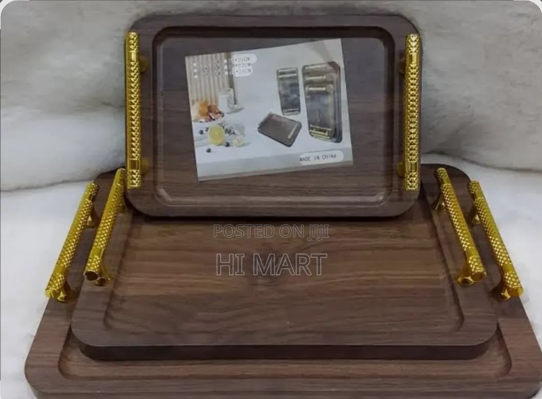 High Quality Wood Food and Drink Serving Tray(3pcs)