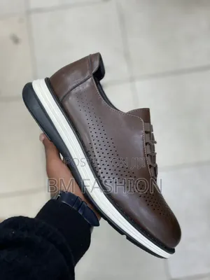 Leather Hybrid Dress-Sneaker: Rich Brown