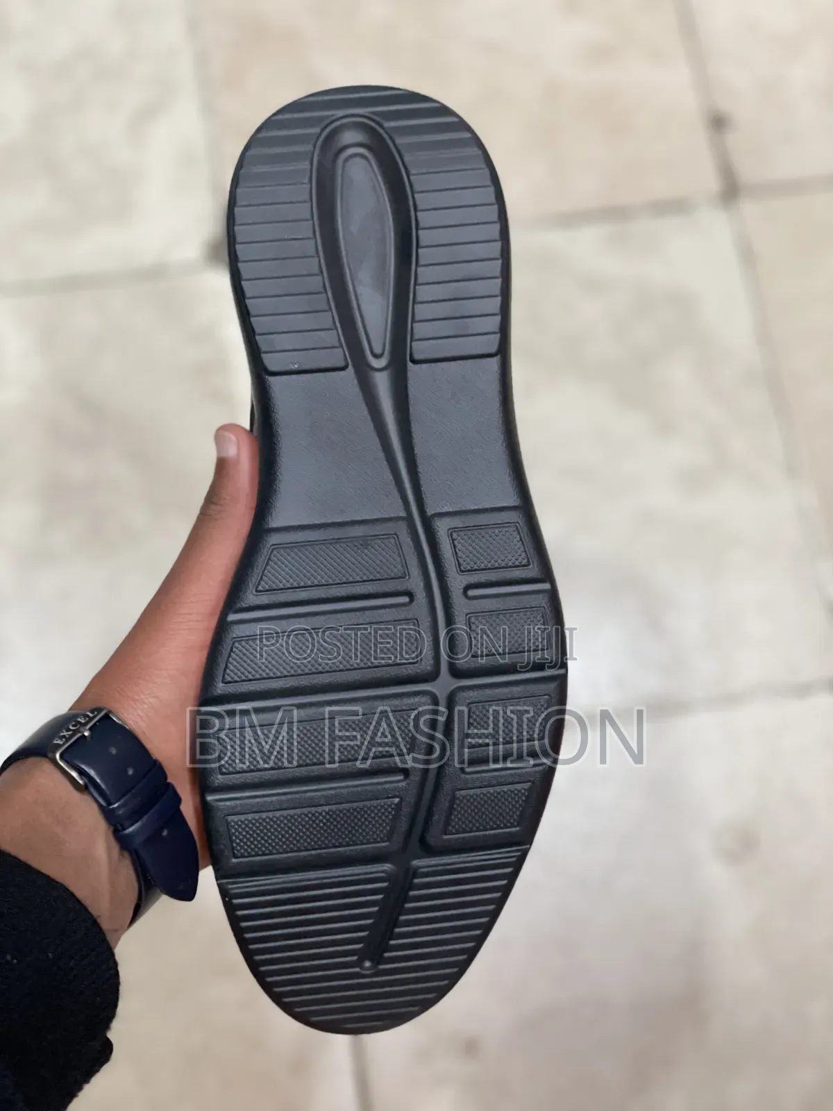 Textured Hybrid Dress-Sneaker: Sleek Black White