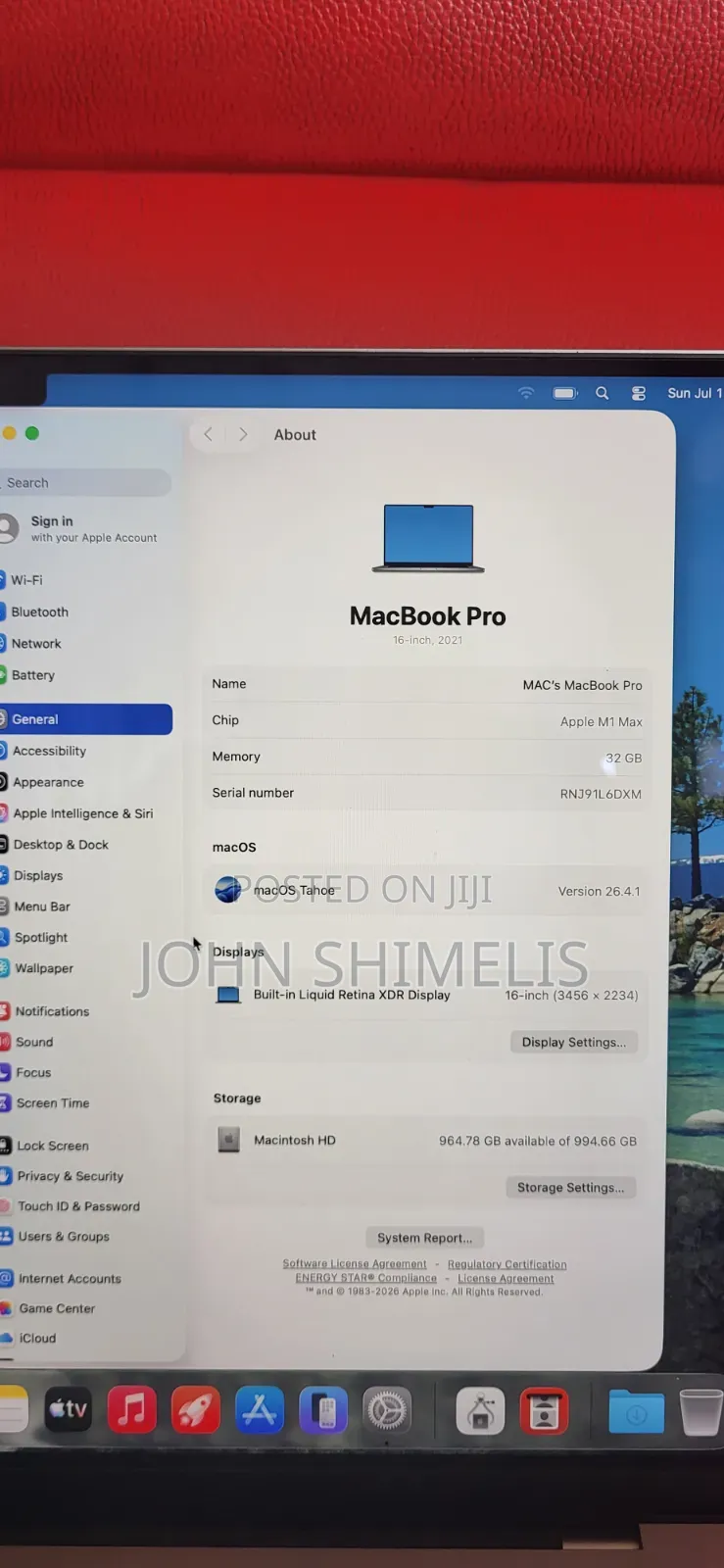 New Laptop Apple MacBook Pro 2021 M1 Max 32GB Apple M1 Max SSD 1T