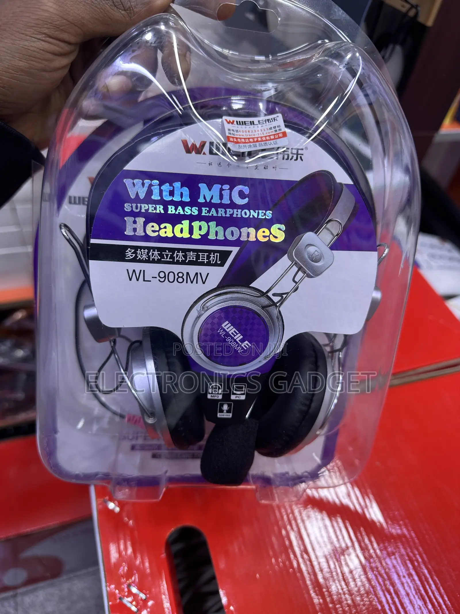 WL-908MV Stereo Headphones | With Microphone | Super Bass