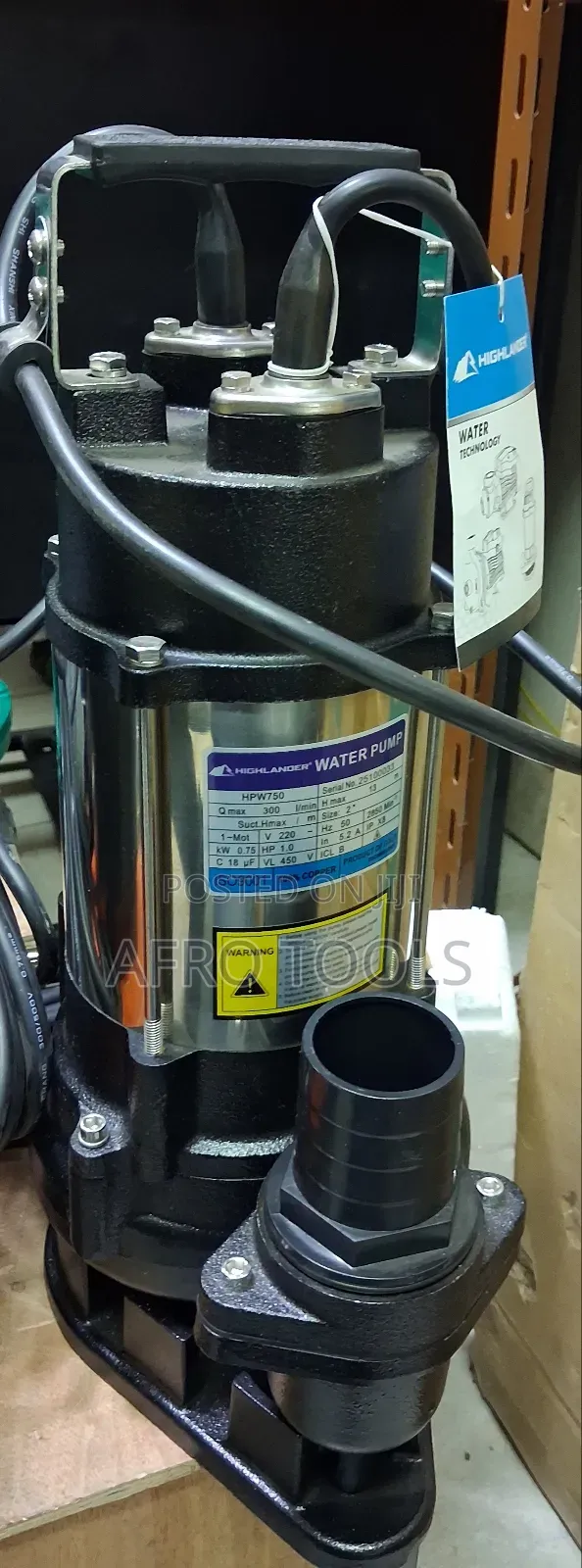 Higglander 1HP Sewage Pump የቆሻሻ ፓንፕ