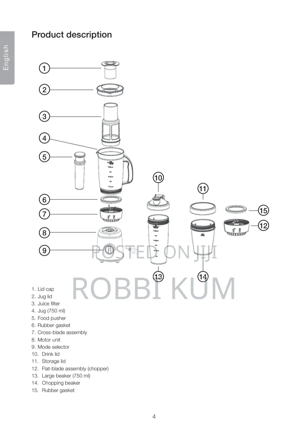 ​ Coline Multi-Blender/ ኮሊን መልቲ -ብሌንደር (750ml)