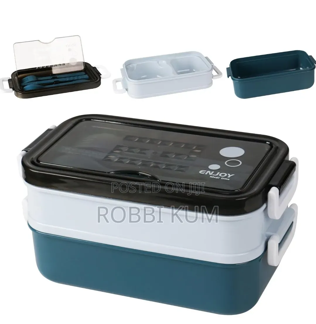 አዲስ! Brand New Kimola Double-Layer Lunch Box With Utensils!
