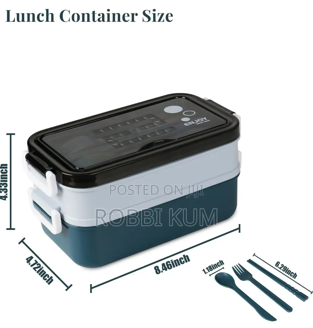 አዲስ! Brand New Kimola Double-Layer Lunch Box With Utensils!