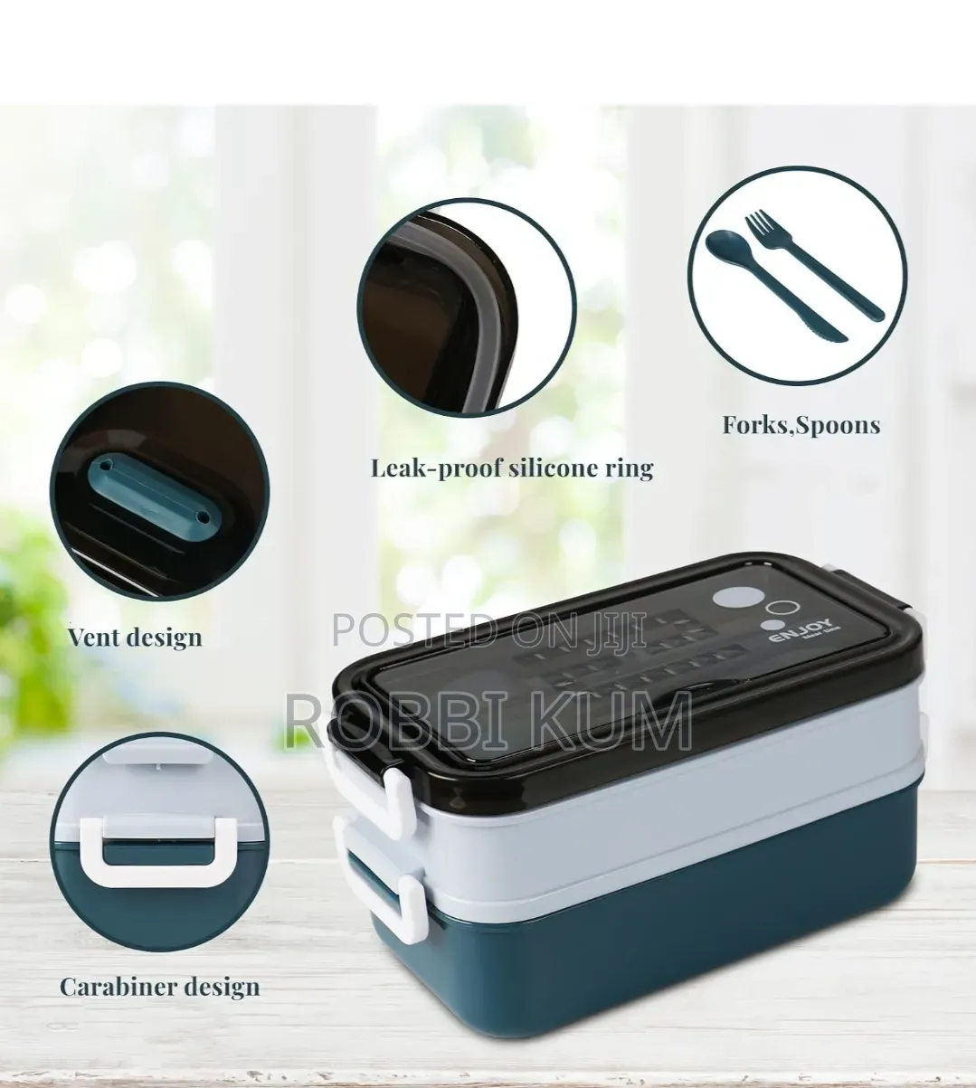 አዲስ! Brand New Kimola Double-Layer Lunch Box With Utensils!