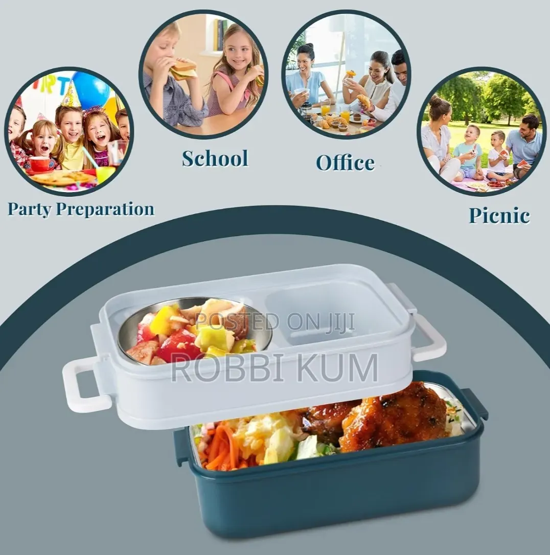 አዲስ! Brand New Kimola Double-Layer Lunch Box With Utensils!