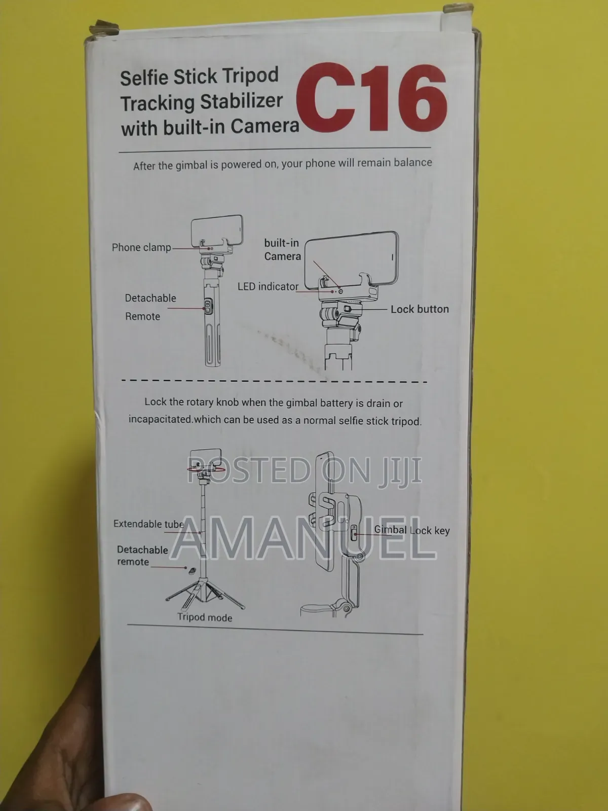 C16 Smart Selfi Stick Tripod and Gimbal Stablazer