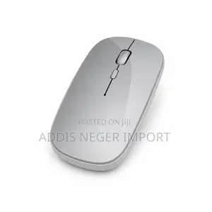Slim Silver Wireless Mouse for Laptop and Desktop