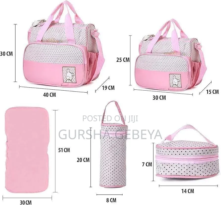 5 in 1 Mama Bag ኦሪጅናል ማቴሪያል በሳይዙ ትልቅ