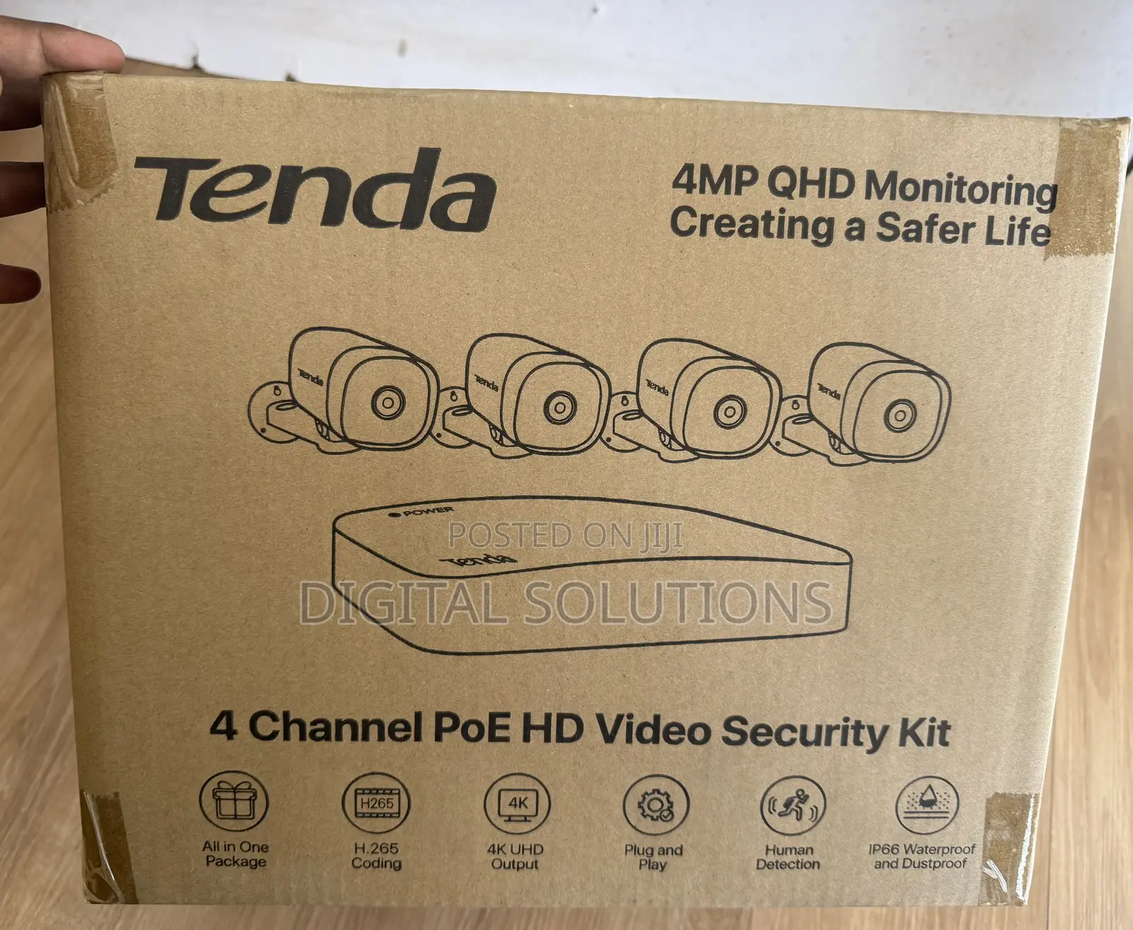 Tenda 4-Channel Ip Surveillance Kit NVR 4mp 2560x1440 Bullet Cameras