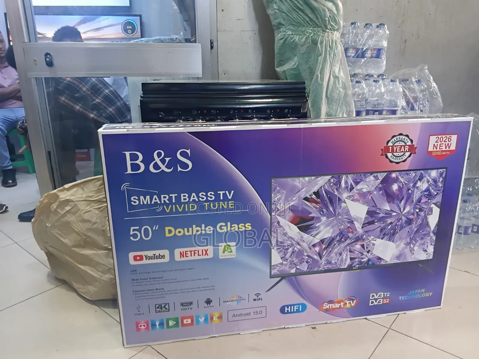 B/S 55inch Smart Doible Glasa TV