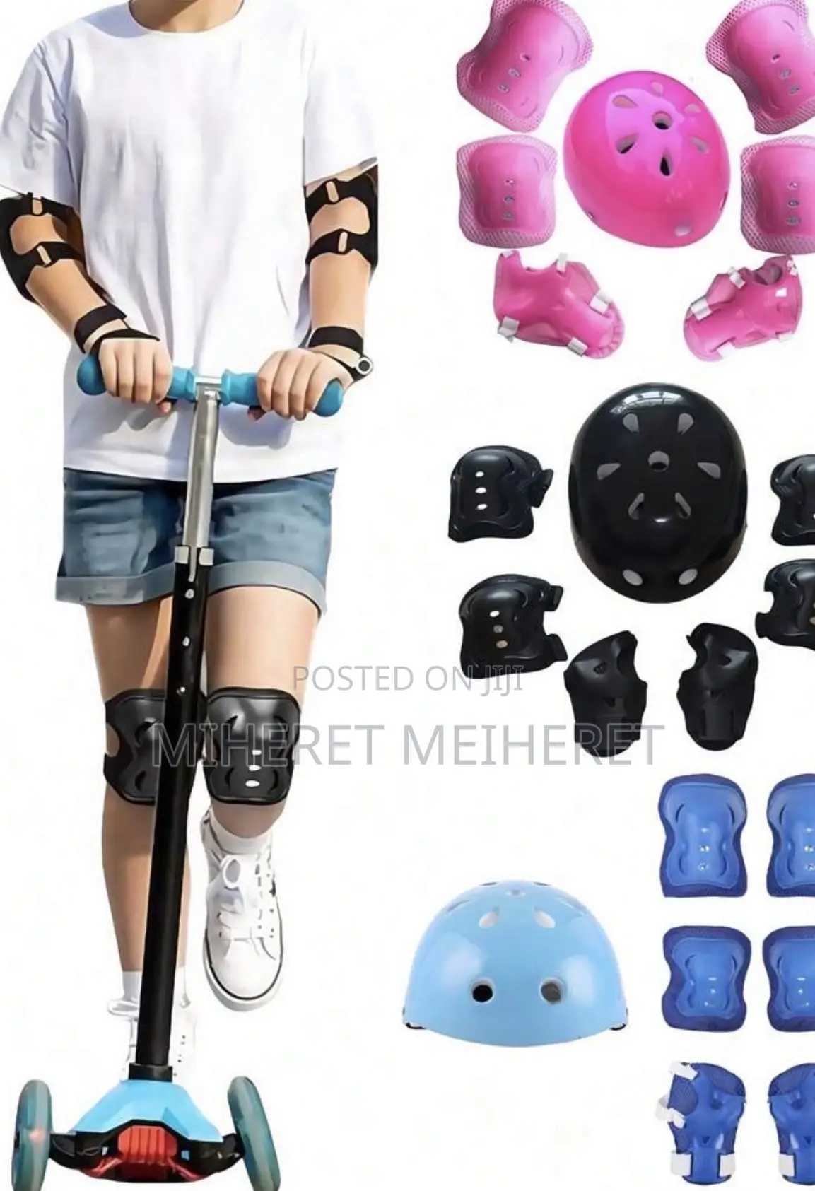 Knee, Elbow, Wrist Guard Helmet Set, Suitable for Roller Skating,