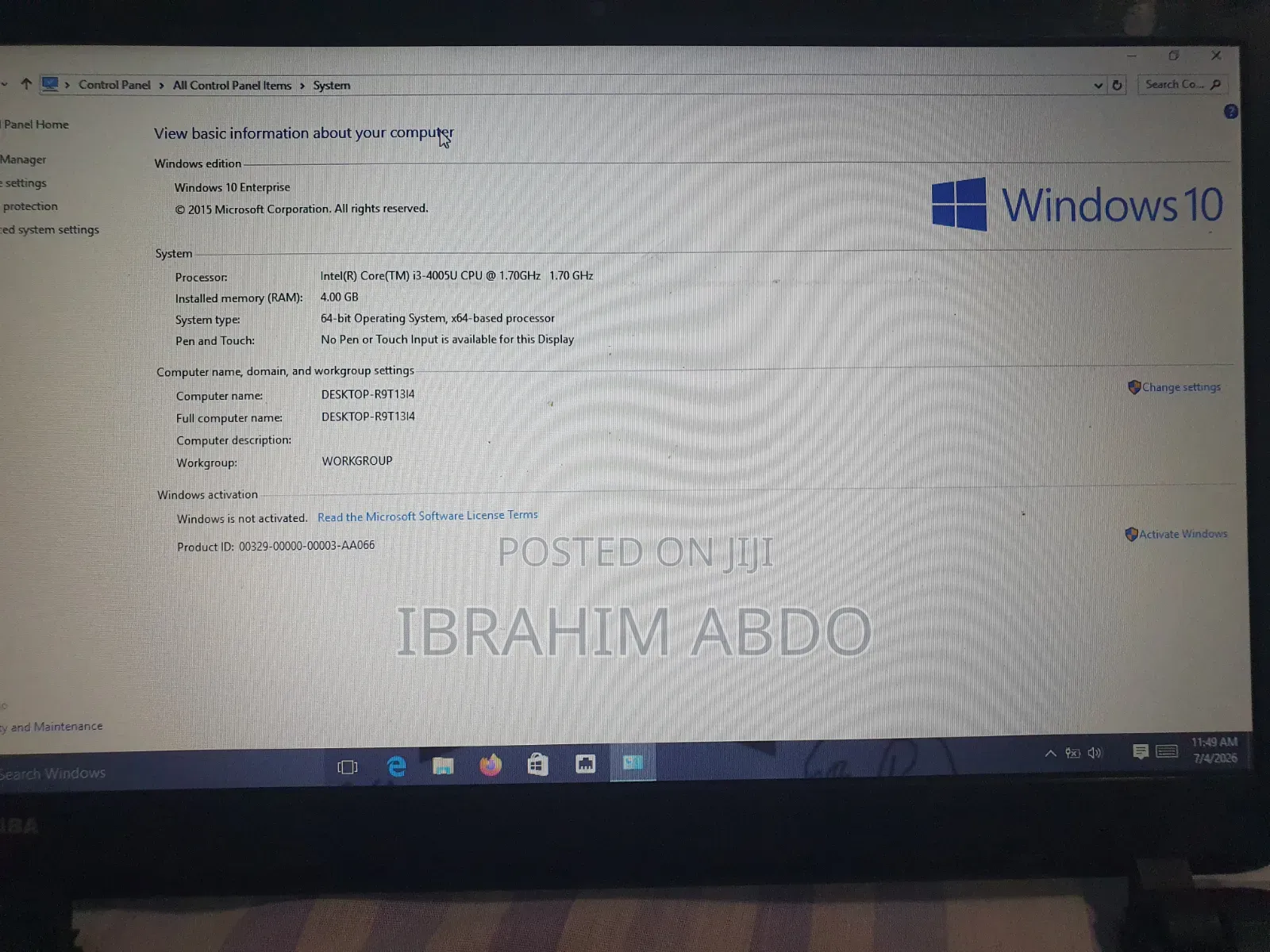 Laptop Toshiba 4GB Intel Core i3 SSHD (Hybrid) 500GB