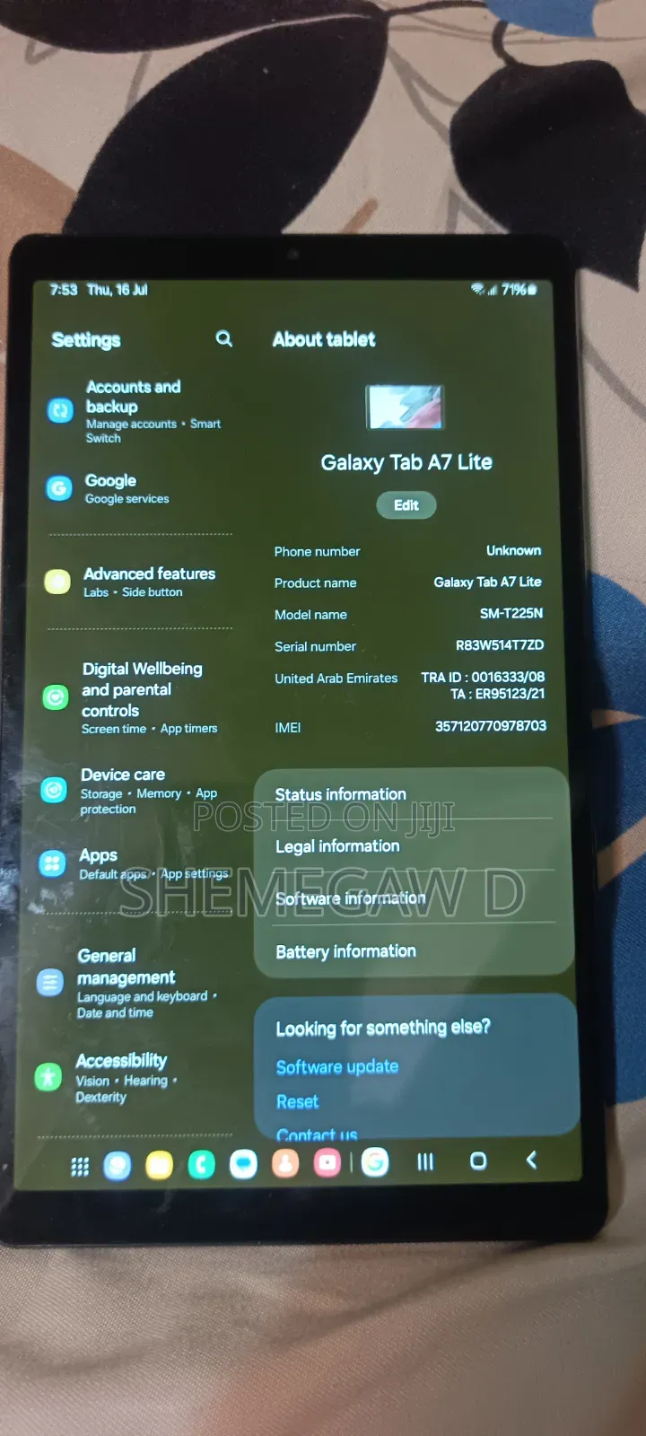 Samsung Galaxy Tab A7 Lite 32 GB Black