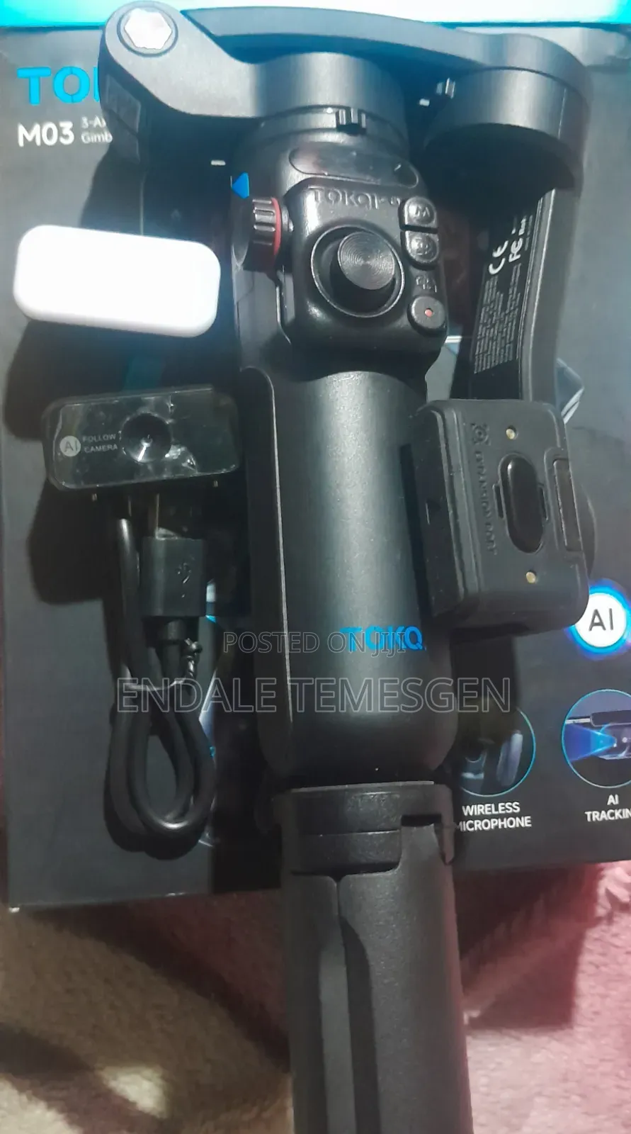 TOKQI Gimbal Stabilizer 3-Axis M03 (Ai) Tracking Wireless Microphone