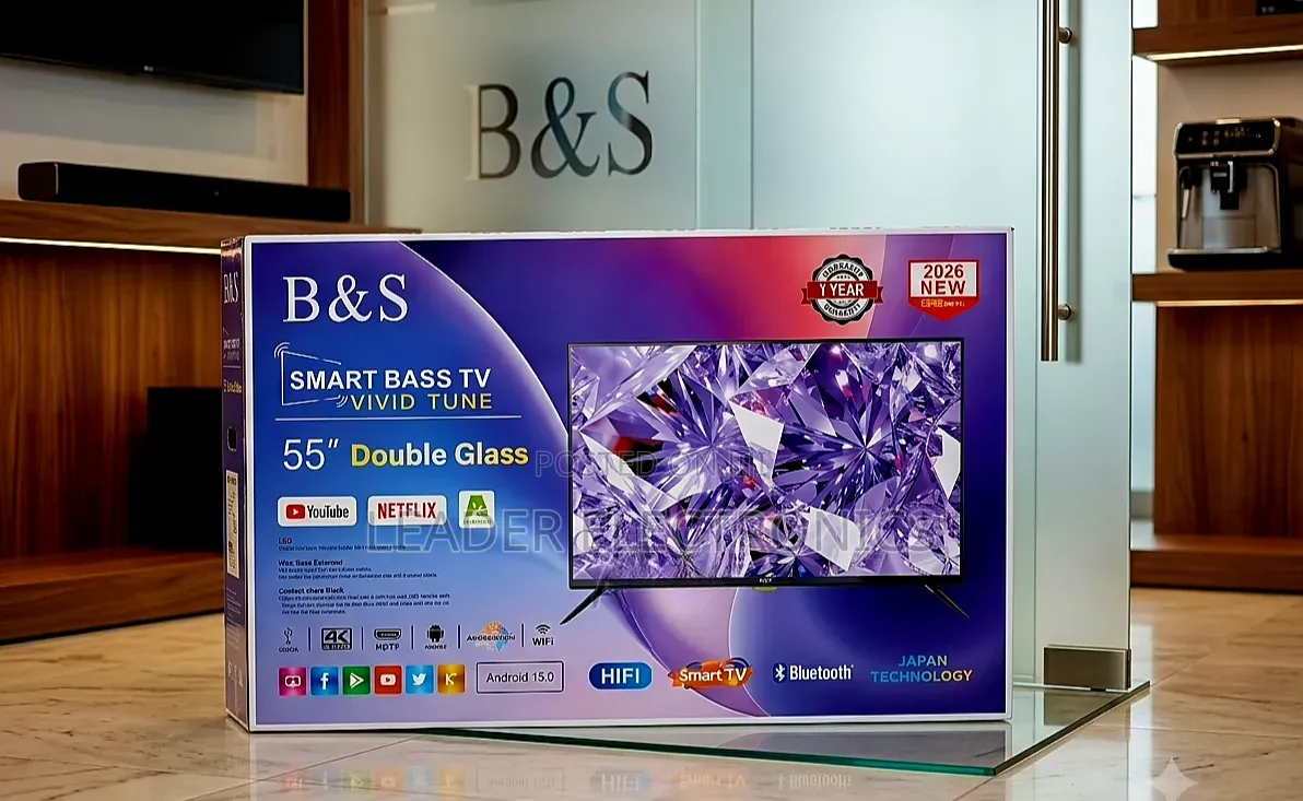 B S TV 55" Smart TV– Premium Viewing Experience New 2026 Free Delivery