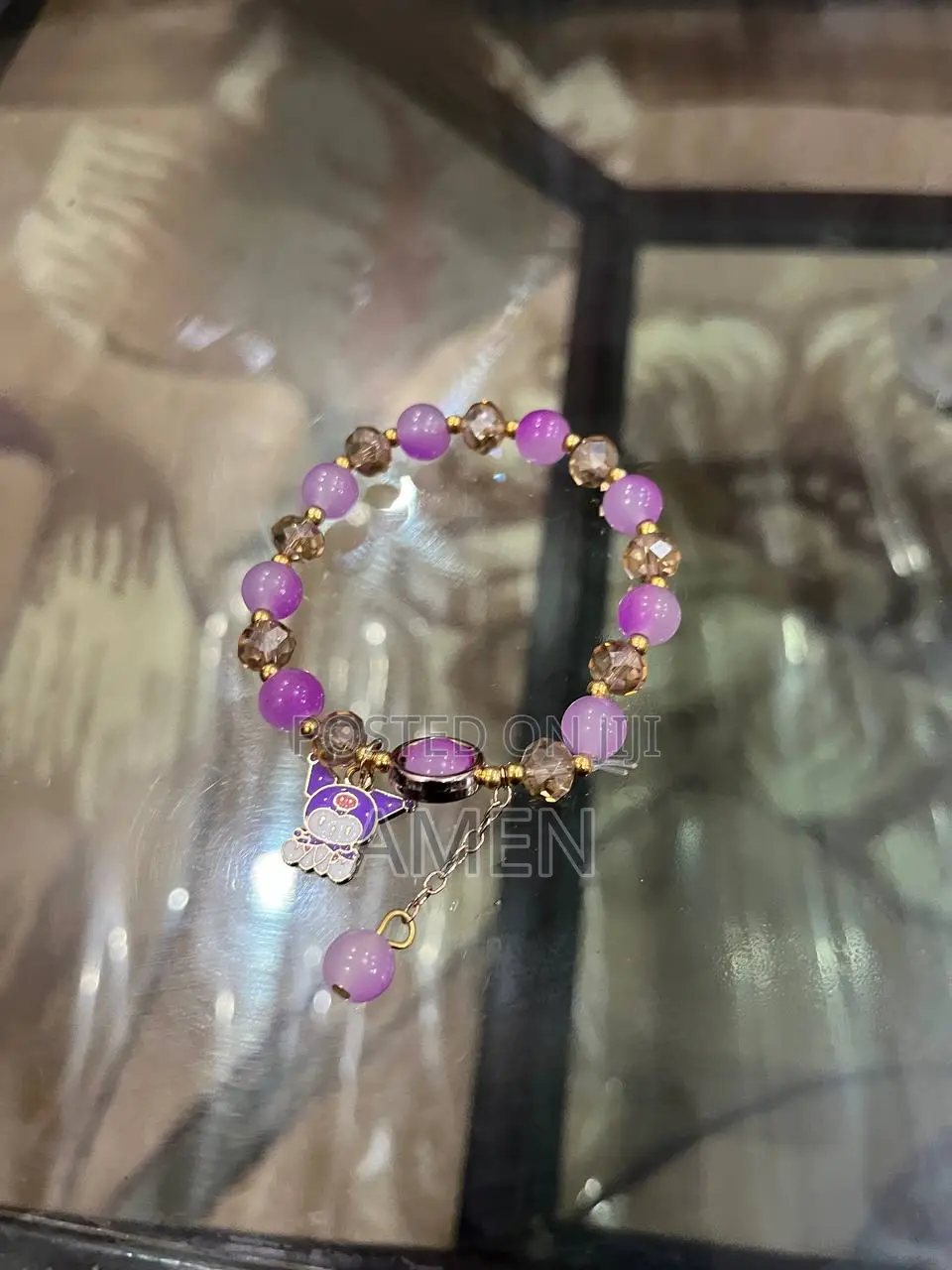 Elegant Purple Crystal Charm Bracelet