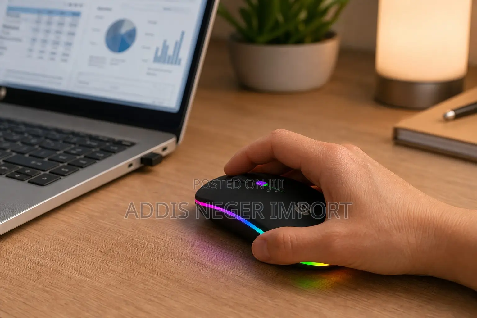 HP W10 Rechargeable Bluetooth 2.4 GHz RGB Wireless Mouse
