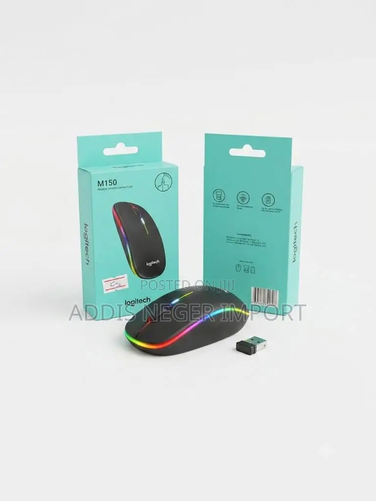 Logitech M150 Wireless RGB Mouse – Black