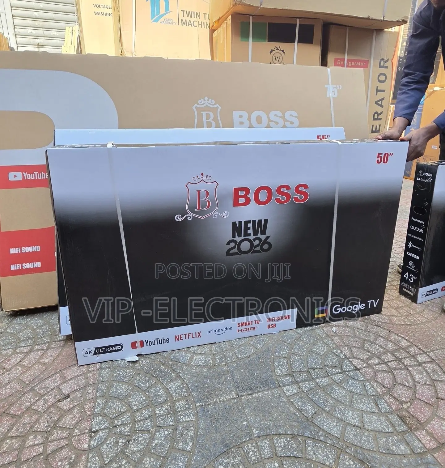 BOSS 55 Inch TV Ultra HD Smart Google TV (2026 Model)