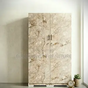 Modern 2 Door Wardrobe With Marble Design -