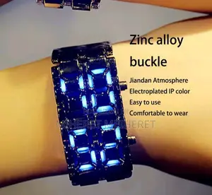 New Business Men's LED Digital Watch With Stainless Steel Band, Suitab