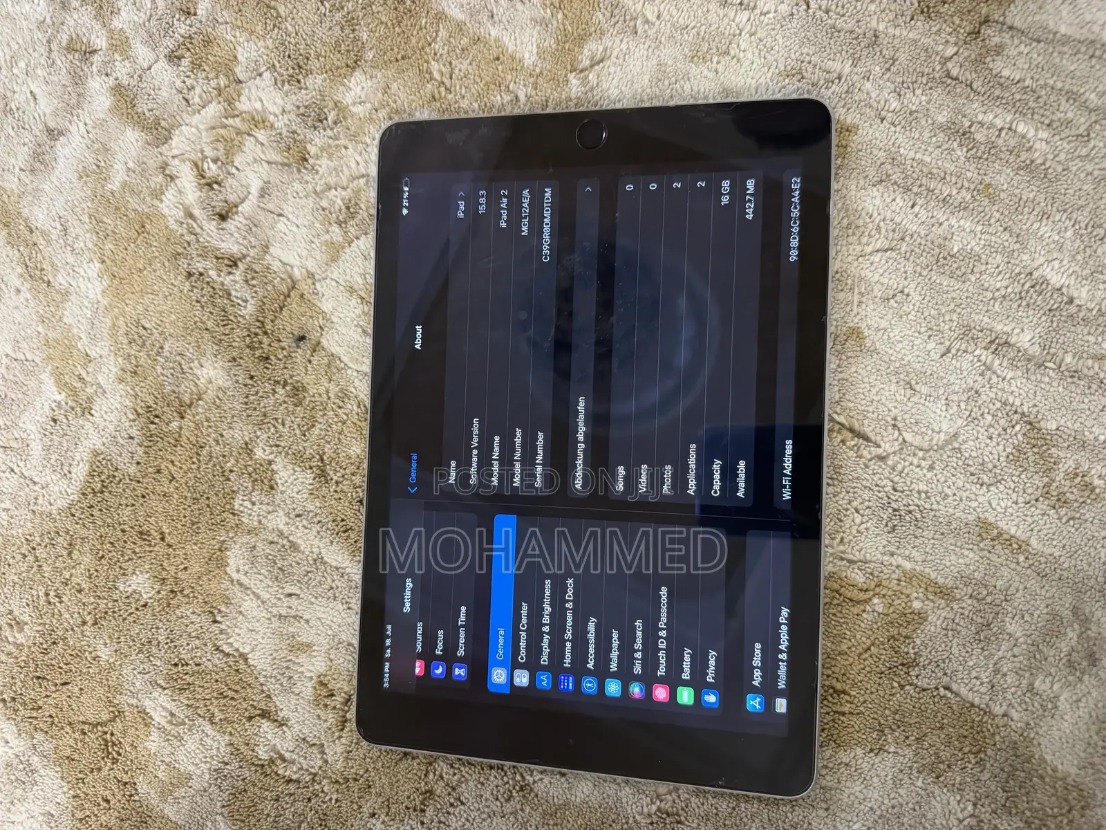 Apple iPad Air 2 16 GB Silver