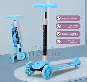 Foldable Scooter With Music, LED Lighted Wheels and 4-Level Adjust