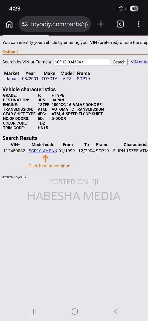 Toyota Vitz 2001 Gray