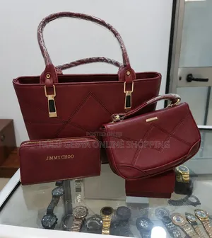 Shoulder Burgundy Bag for Women 7in 1