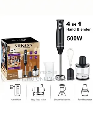 SOKANY 4 IN 1 HAND BLENDER Big Size 500W / Free Delivery