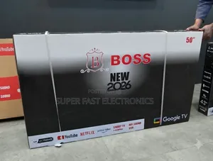 BOSS 50 Inch TV UHD Google Smart TV (2026 Model) – Frameless QLED
