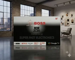 BOSS 55 Inch TV UHD Google Smart TV (2026 Model) – Frameless QLED