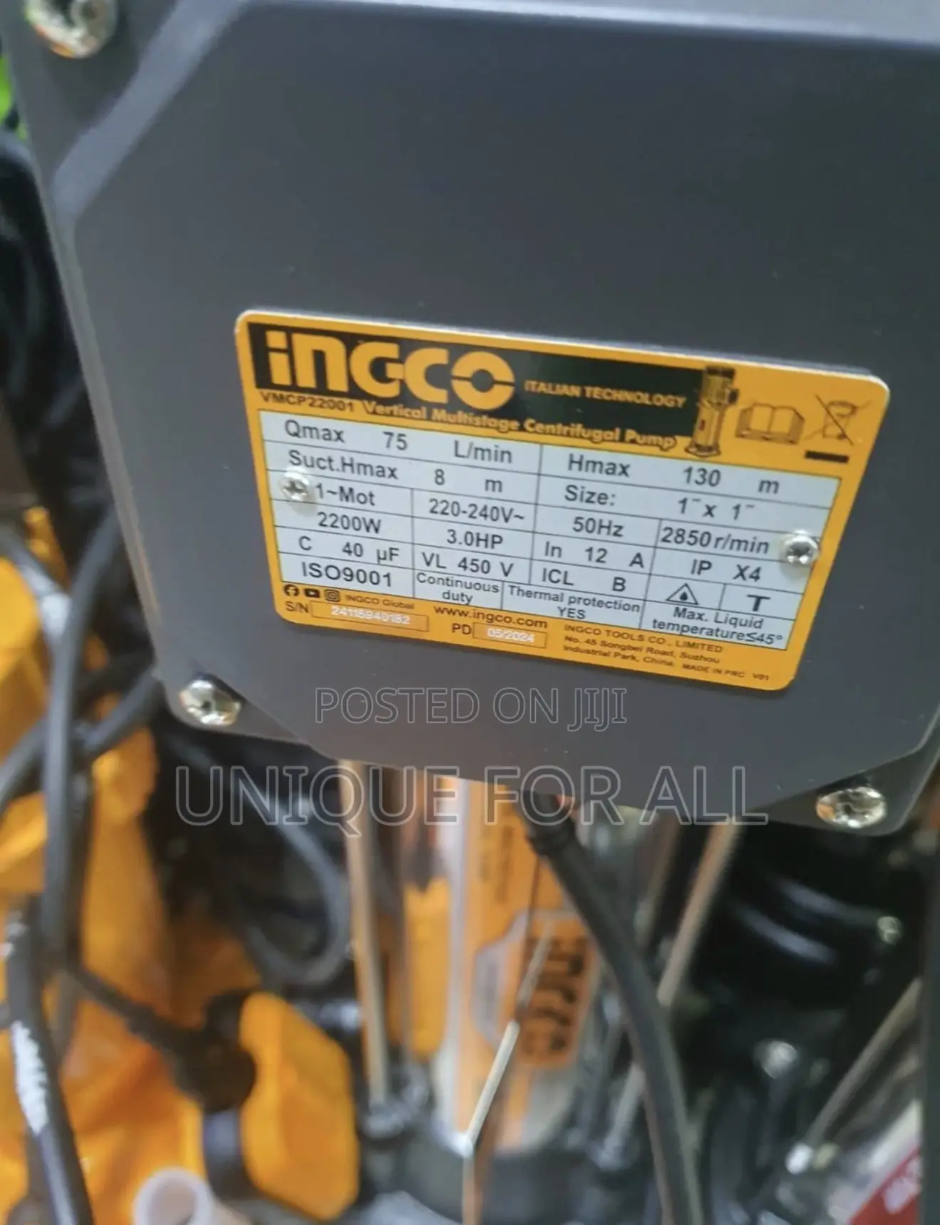 Ingco Vertical Pump 3Hp(2.2kw)