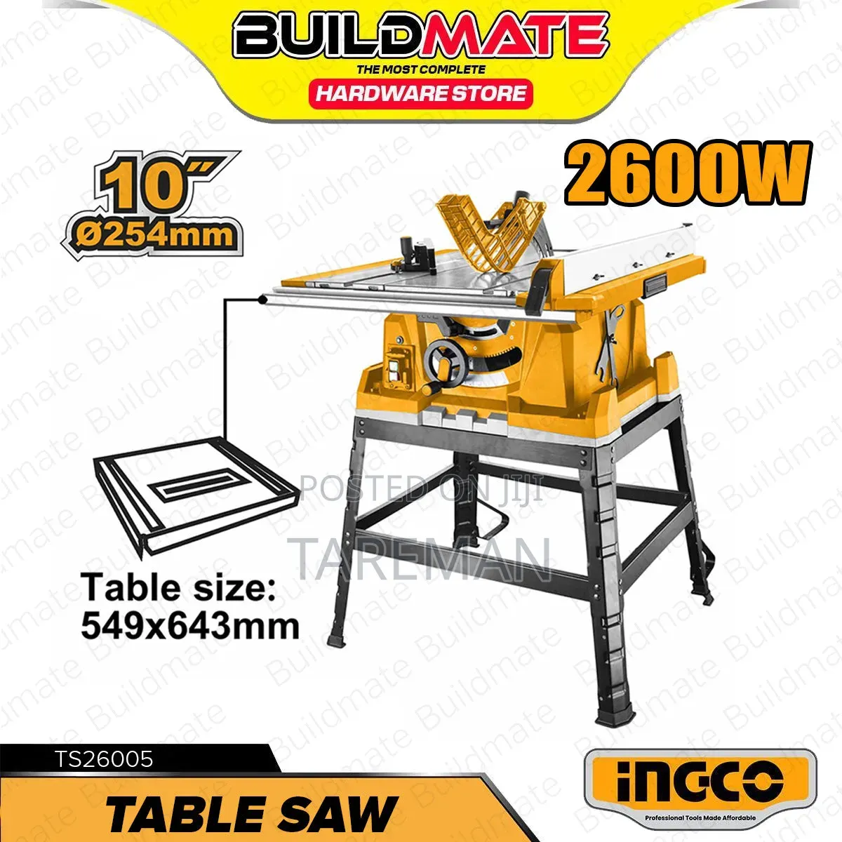 ,zINGCO TS26005 የጠረጴዛ መጋዝ (Table Saw)