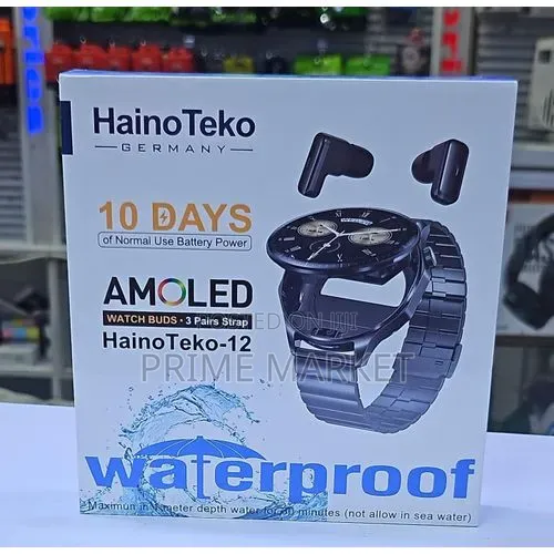 Haino Teko 12 ስማርት ዋች እና ኤርፖድ በአንድ ላይ | 10 ቀን የሚቆይ ባትሪ| 3 የተለያዩ ማሰሪያ