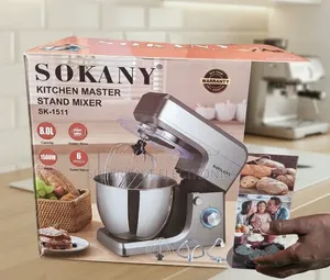 SOKANY Stand Mixer – 8L Stainless Steel Bowl, 1500W, 6-Speed Electric