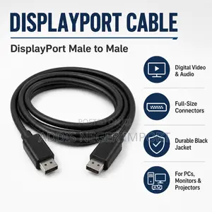 DisplayPort Male-to-Male Monitor Cable – Black