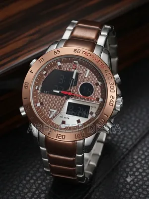 NAVIFORCE NF9171 Men's Digital Quartz Wristwatch With a Brown