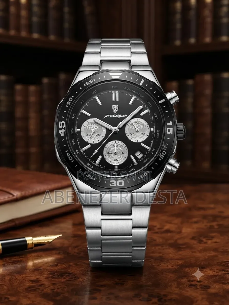 Poedagar Belmont Men's Wristwatch Featuring a Stainless Steel Bracelet