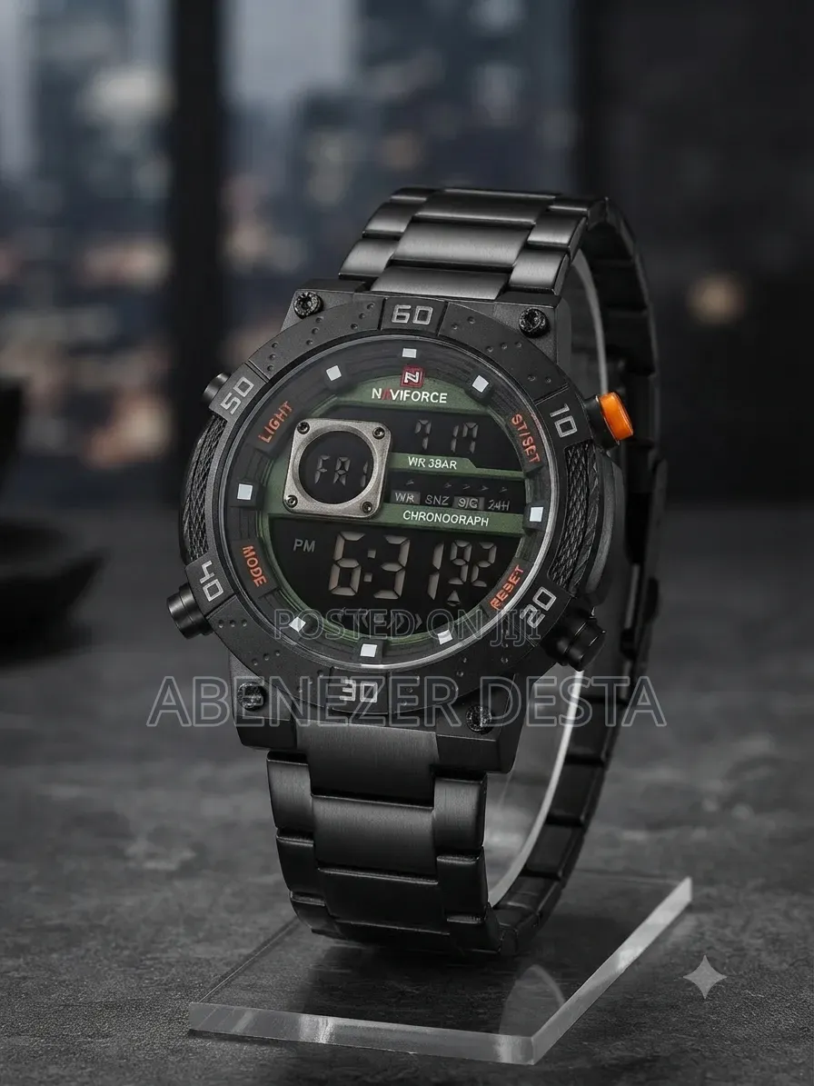 Naviforce NF9241T Men's Watch Features a Durable Black Silicone Strap