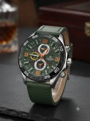 Naviforce NF8043 Chronograph Watch Featuring a Green Dial