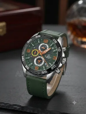Naviforce NF8043 Chronograph Watch Featuring a Green Dial