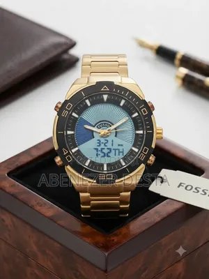 Fusil Men's Gold-Toned Analog-Digital Quartz Watch.